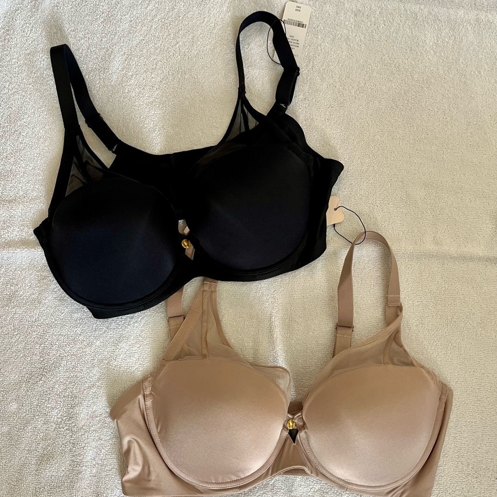 Black and Tan Full Coverage Bras with Underwire and Molded Cups